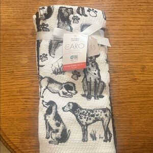 ARO Dog Pattern Kitchen Towels - Black and White